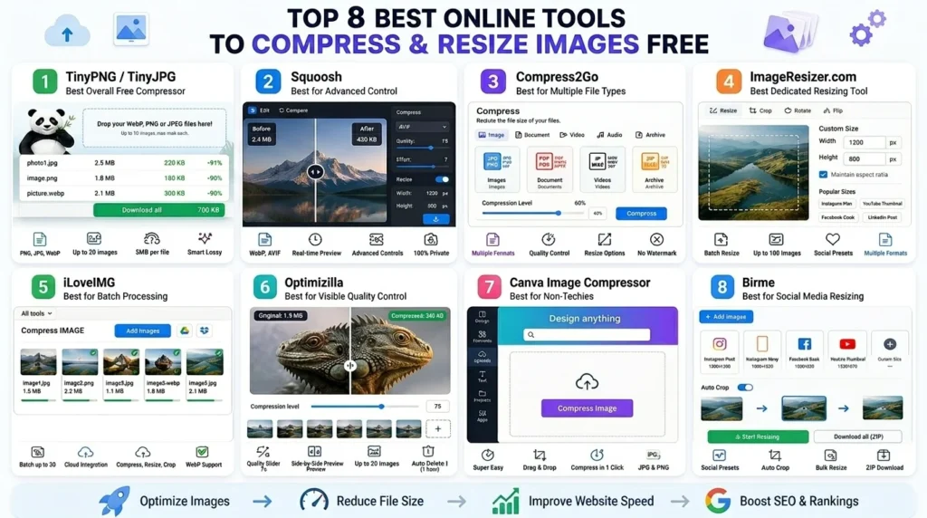 Top 8 Best Online Tools to Compress and Resize Images Free