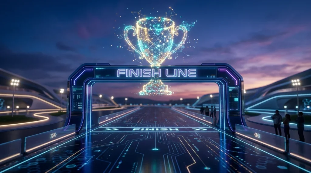 A symbolic image representing the successful completion of a free keyword research strategy.