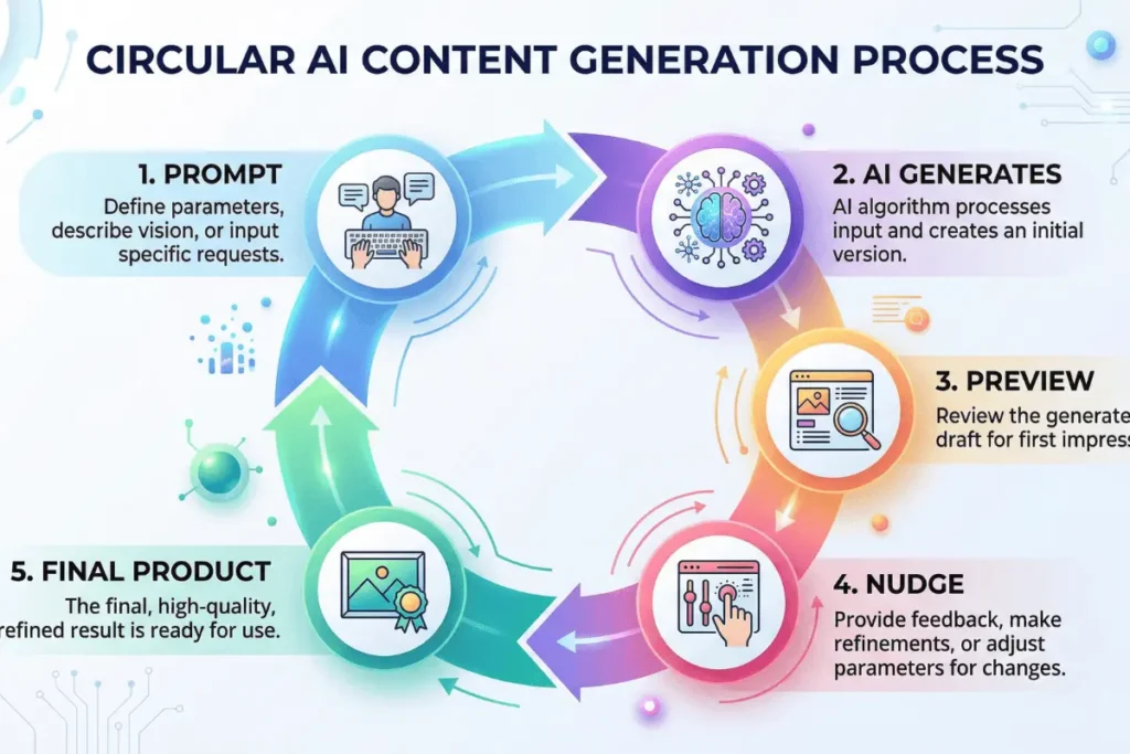 vibe coding process diagram A diagram showing the step-by-step process of vibe coding.