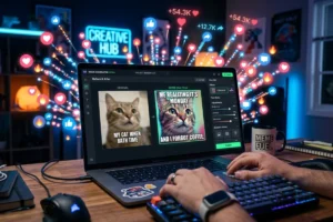 Advanced meme generator creating viral memes instantly for social media marketing growth