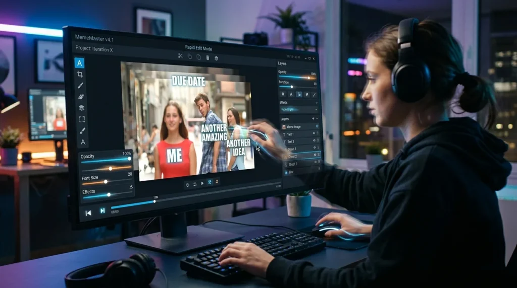 Real-time meme editing with instant preview and no lag interface