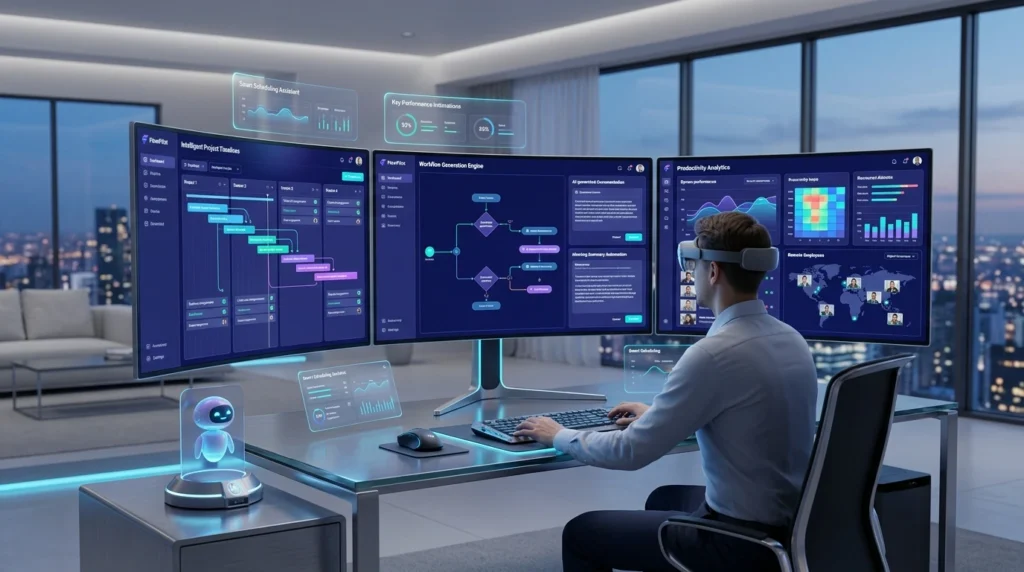 SaaS Growth Case Study featuring FlowPilot AI, an AI-powered productivity platform that automates workflows, task management, project execution, documentation, and remote team collaboration in 2026
