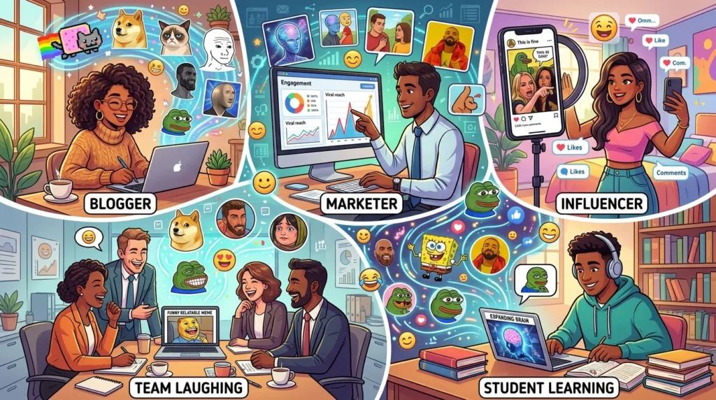 Bloggers marketers influencers and businesses using meme generator